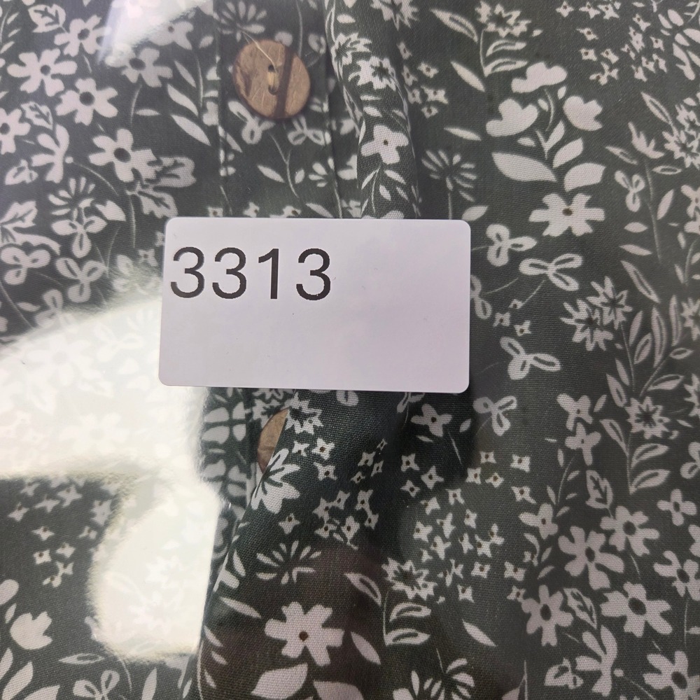 C+D+M Collection Green Floral Button Front Midi Dress Small Kimono Sleeve Boho - Picture 2 of 8